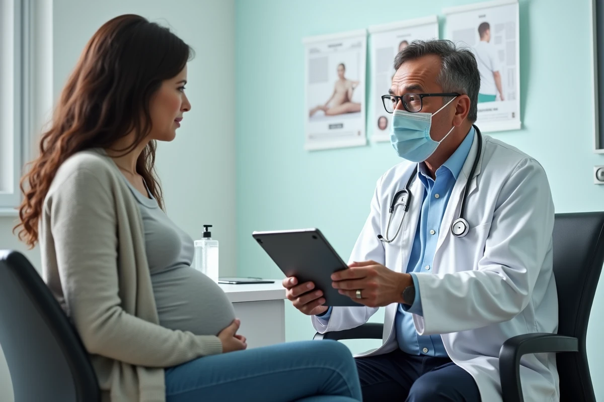 Docteur parlant à une femme enceinte lors d