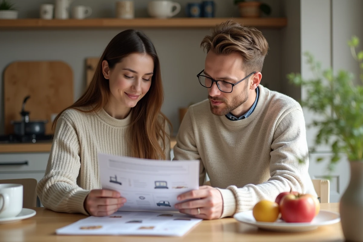 Jeune couple discutant d