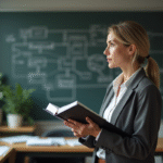 Femme d affaires en réunion avec diagramme sur tableau