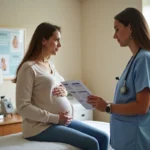 Femme enceinte en consultation dans une clinique moderne