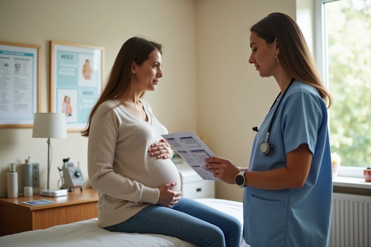 Femme enceinte en consultation dans une clinique moderne
