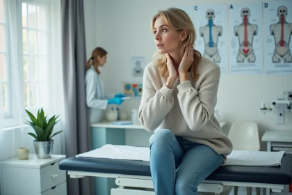 Femme d'âge moyen en consultation neurologie