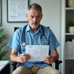 Médecin examinant un graphique d'enzymes hépatiques