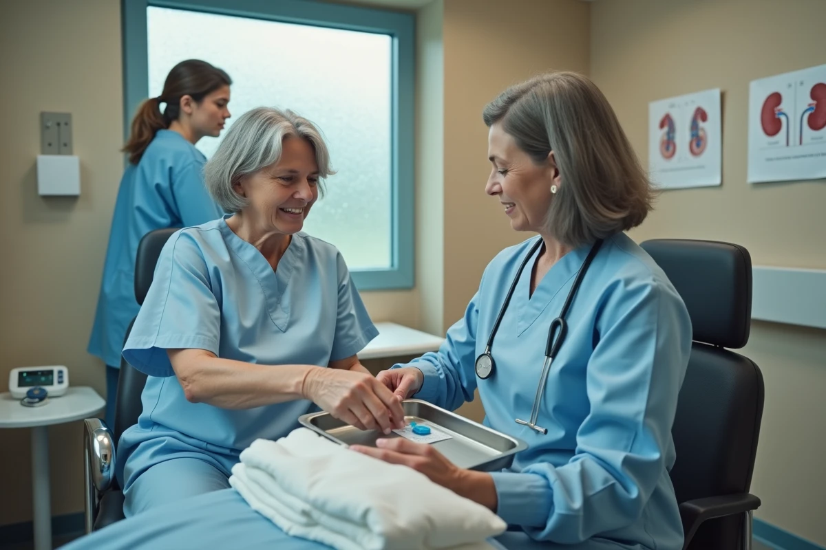 Patiente âgée en consultation néphrologique pour exploration d'une microalbuminurie élevée associée à l'hypertension artérielle